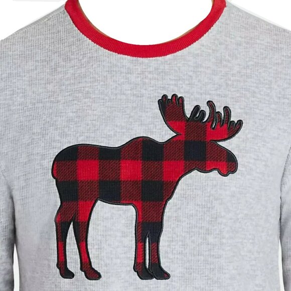 Eddie Bauer Women's Buffalo  Heath Check Moose Sleep Set Pajama XL New w/Tags - Picture 4 of 6